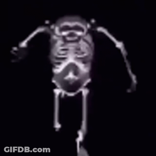 Skeleton Running In Dark GIF