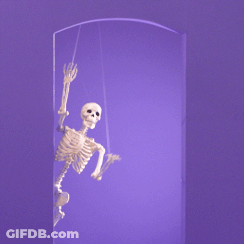 Skeleton Running Puppet Show GIF