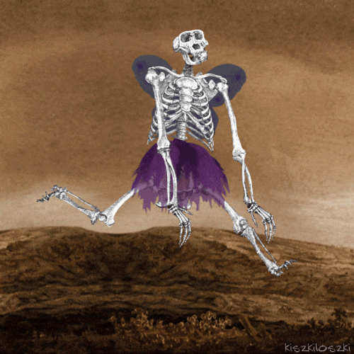 Skeleton Running Tutu Dress GIF