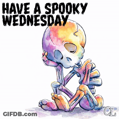 Skeleton Saying Have A Spooky Wednesday GIF