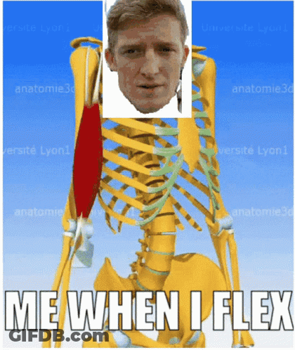 Skeleton Saying Me When I Flex GIF