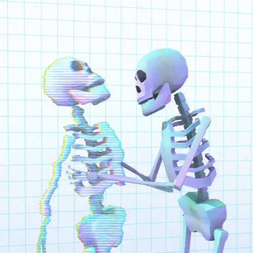 Skeleton Shaking Glitching Skeleton GIF