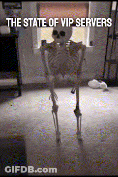 Skeleton Sitting By Window With VIP Servers GIF