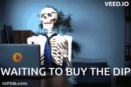 Skeleton Sitting In Front Of Laptop Waiting To Buy The Dip GIF