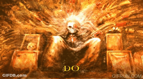 Skeleton Sitting On Throne Saying Do GIF