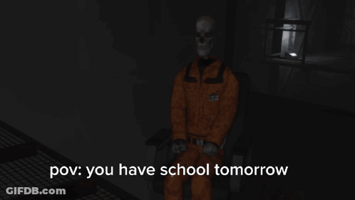 Skeleton Sitting With You Have School Tomorrow GIF