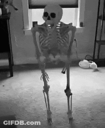 Skeleton Standing In Room GIF