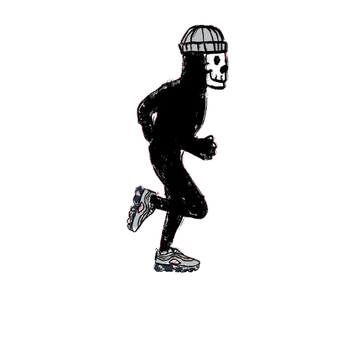 Skeleton Suit Run Away GIF