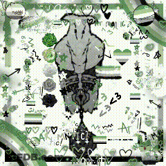 Skeleton Surrounded By Green Hearts And Arrows GIF