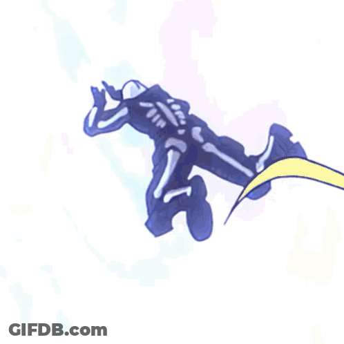 Skeleton Swimming In Ocean GIF