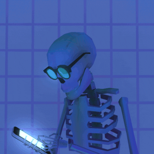 Skeleton Swiping Phone Swiper No Swiping GIF
