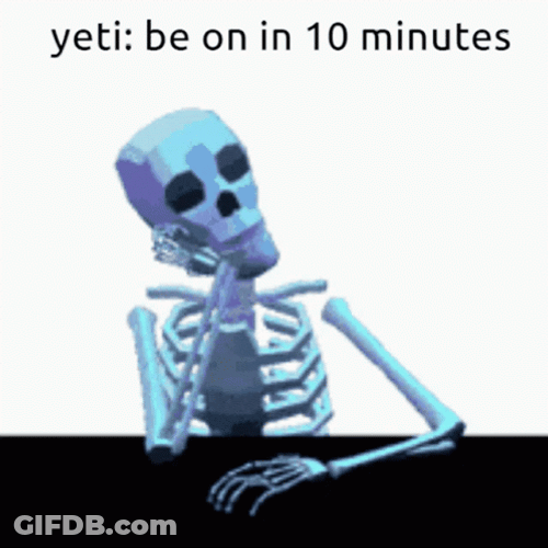 Skeleton Waiting For 10 Minutes GIF