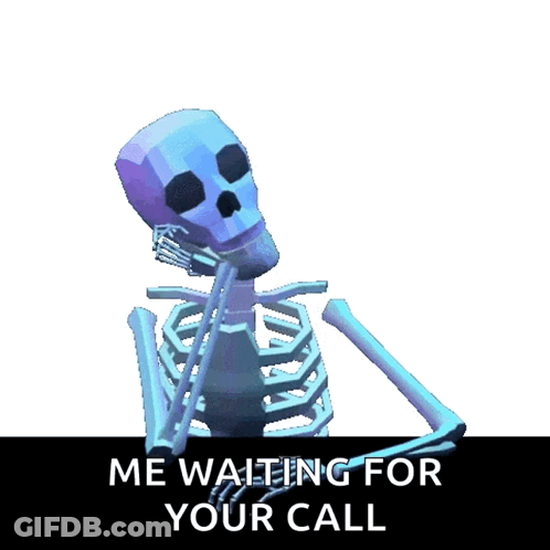 Skeleton Waiting For Your Call GIF
