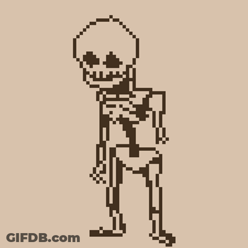 Skeleton Waiting & Tapping It's Feet GIF