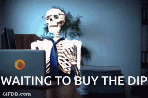 Skeleton Waiting To Buy The Dip GIF