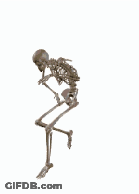 Skeleton Walking Looking At Camera GIF