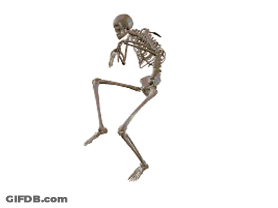 Skeleton Walking With Arms Outstretched GIF