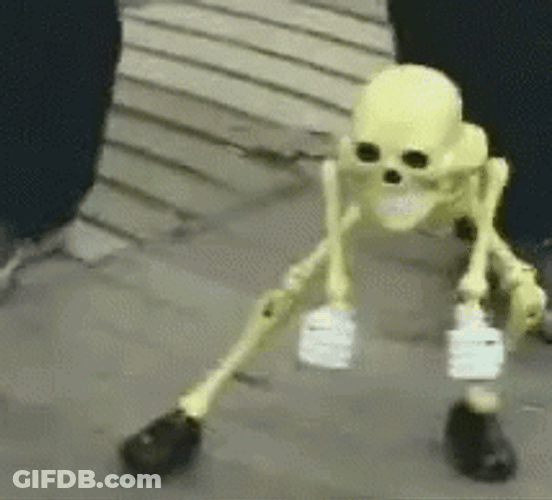 Skeleton Warming Up Before Running GIF