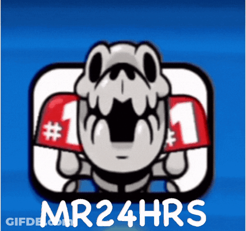 Skeleton Wearing #1 Hat Logo GIF