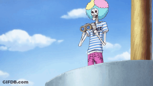 Skeleton Wearing Brook Striped Shirt GIF