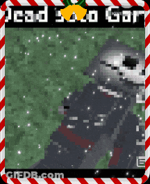 Skeleton With Candy Cane Border Saying Dead Solo Got GIF