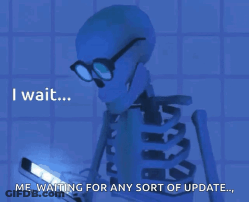 Skeleton With Glasses Waiting For Update GIF