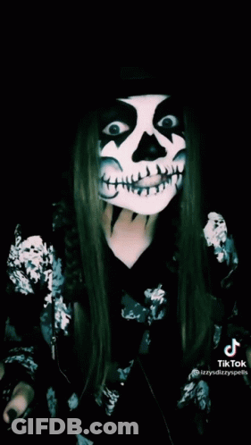 Skeleton With Hearts Saying Have A Great Day GIF