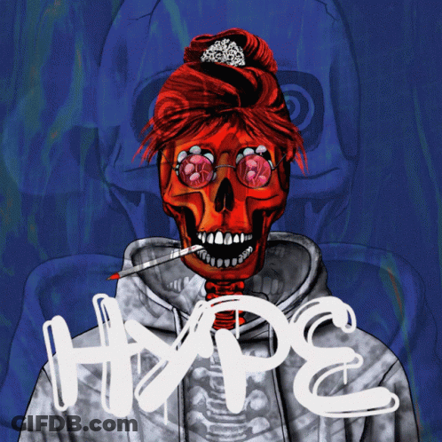 Skeleton With Hype GIF