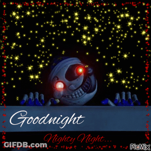 Skeleton With Red Eyes Goodnight Night GIF