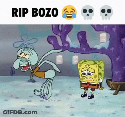 Skeleton With RIP Bozo GIF