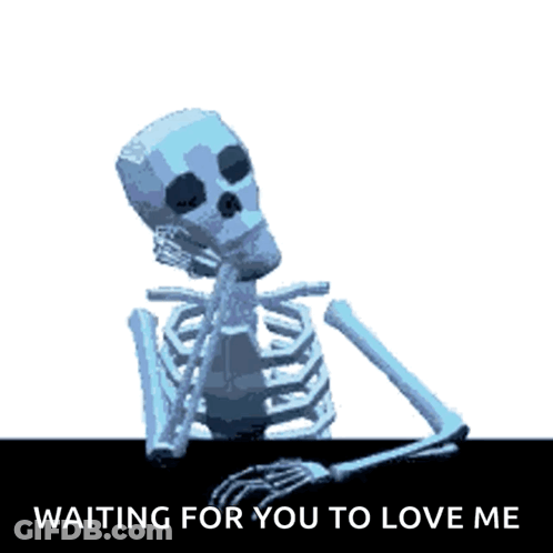 Skeleton With Waiting For Love Me GIF