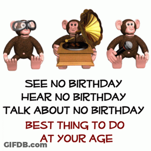 Skeletons Holding Happy Birthday Signs GIF