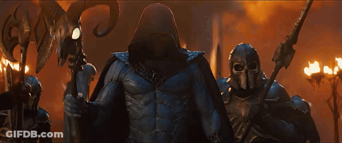 Skeletons Holding Swords And Shields GIF