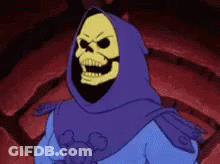 Skeletor And Bearded Man Cartoon GIF