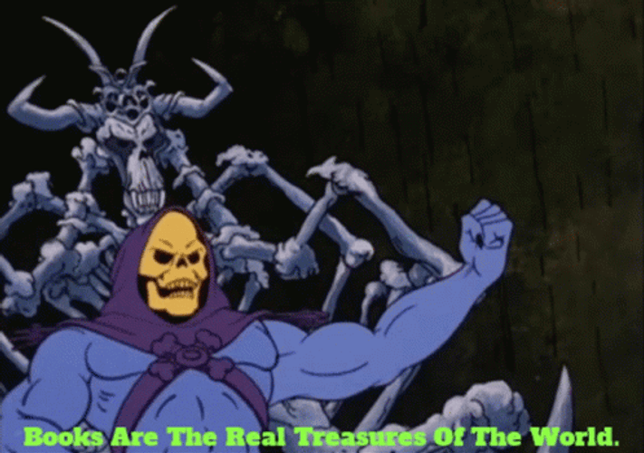 Skeletor Books Are Real Treasure GIF