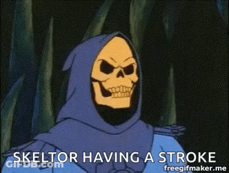 Skeletor Having Stroke In Woods GIF