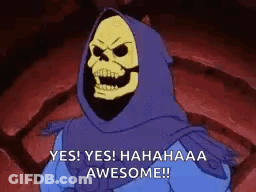 Skeletor Laughing Saying Yes Yes Awesome GIF