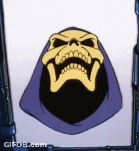 Skeletor Skull With Beard And Hood GIF