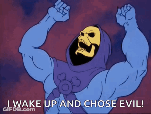 Skeletor Waking Up And Choosing Evil GIF