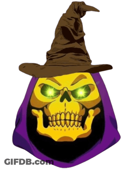 Skeletor Wearing Sorting Hat GIF