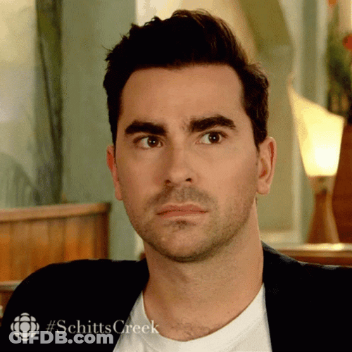 Skeptical Dan Levy Schitts Creek GIF