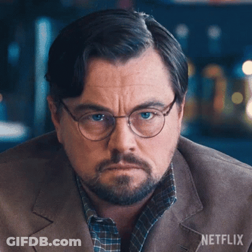 Skeptical Leonardo DiCaprio Stare Up GIF