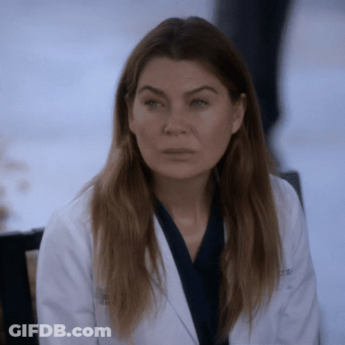 Skeptical Meredith Grey Thinking Grey's Anatomy GIF