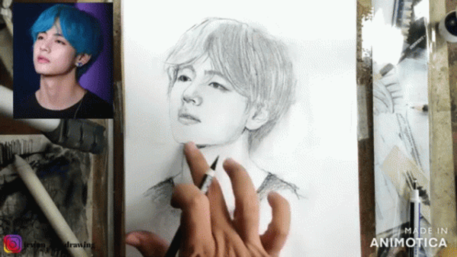 Sketch Artwork Of Jungkook GIF