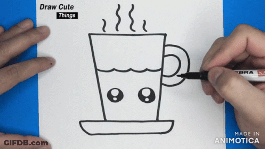 Sketch Of A Happy Mug GIF