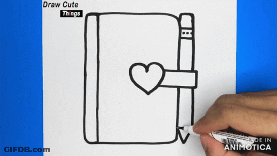 Sketch Of A Planner And Pencil GIF