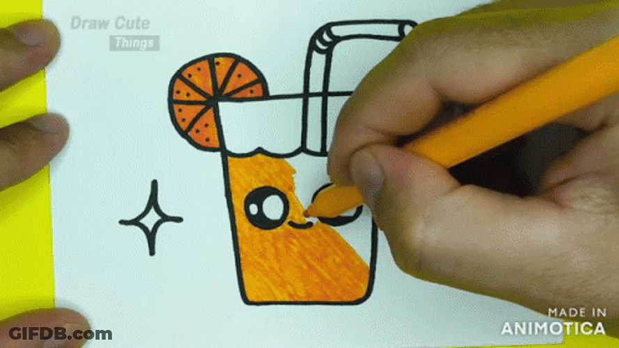 Sketch Of An Orange Juice GIF
