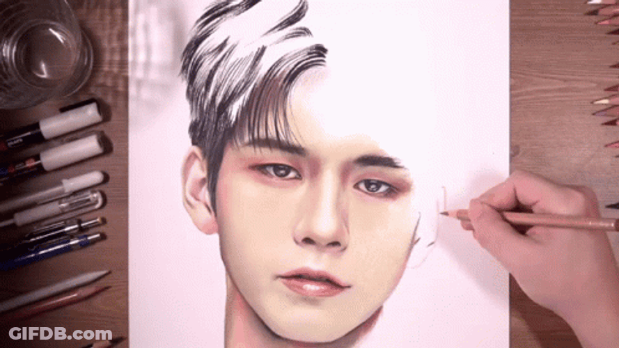 Sketch Of Ong Seong Woo GIF