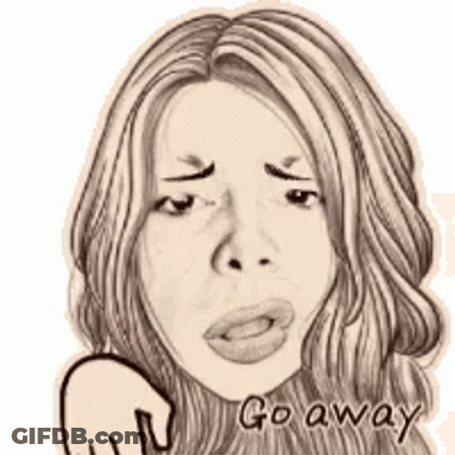 Sketched Woman Go Away GIF