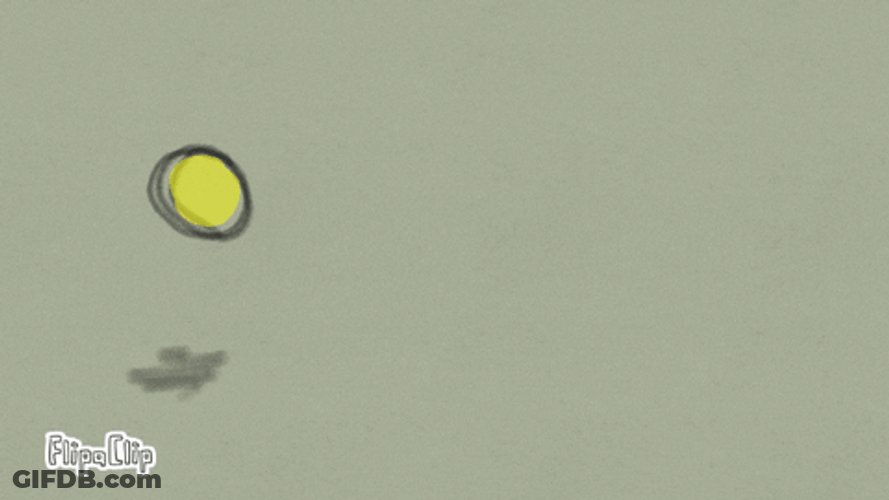 Sketched Yellow Ball Boing Slowly GIF